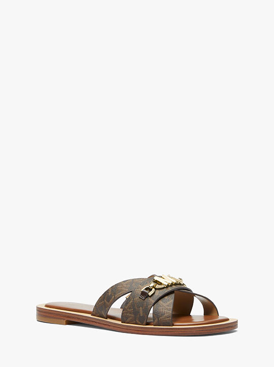 Tiffanie Empire Signature Logo Slide Sandal michael kors tiffanie empire signature logo slide sandal