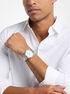 michael kors oversized lexington silver tone watch