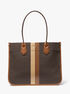 Heidi Large Signature Logo Stripe Tote Bag michael kors heidi large signature logo stripe tote bag