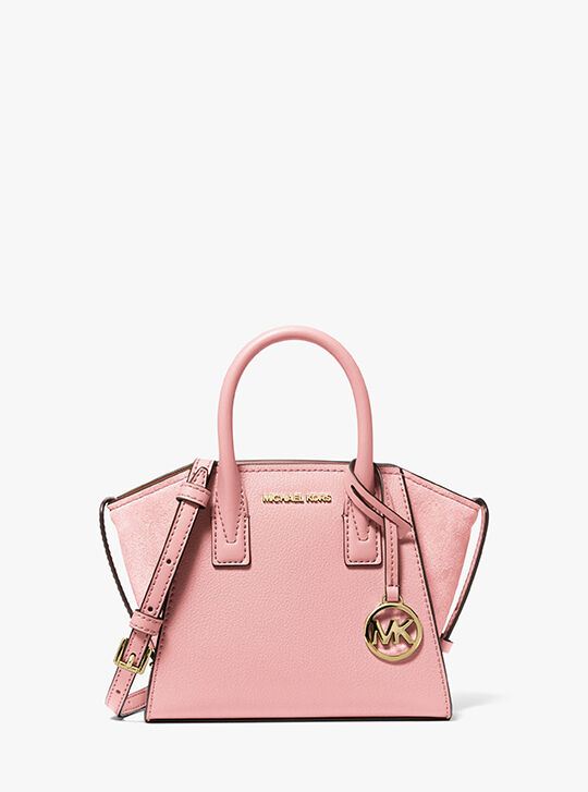 【マウル】サーベイル Avril Extra-Small Leather and Suede Satchel, POWDER BLUSH