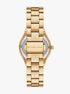 michael kors slim runway three hand gold tone watch gift set