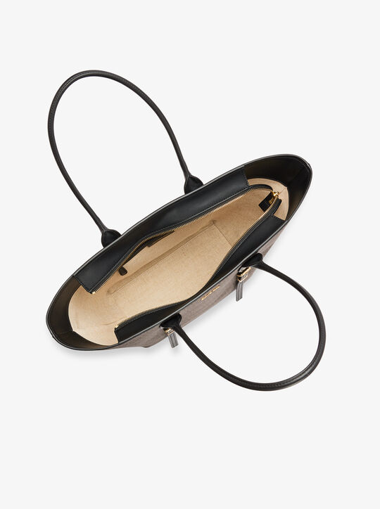 Moore Large Signature Logo Tote Bag michael kors moore large signature logo tote bag