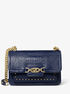 Heather Large Studded Crocodile Embossed Leather Shoulder Bag michael kors heather large studded crocodile embossed leather shoulder bag