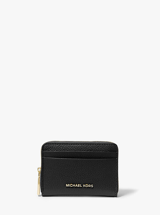 Jet Set Small Pebbled Leather Zip-Around Card Case michael kors jet set small pebbled leather zip around card case