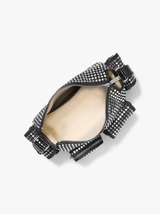 michael kors حقيبة كتف داكوتا من جلد الغزال المرصع متوسطة الحجم