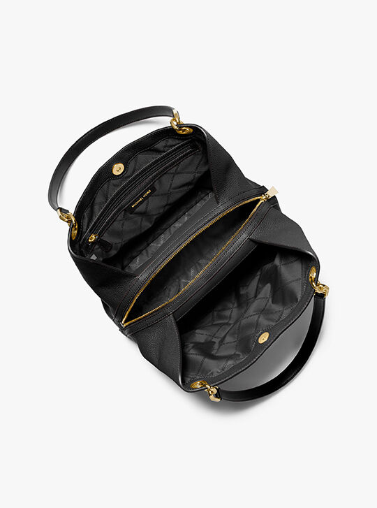 Kensington Large Pebbled Leather Tote Bag, BLACK | Michael Kors KWT