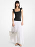 Ruffled Stretch Viscose Tank Top michael kors ruffled stretch viscose tank top
