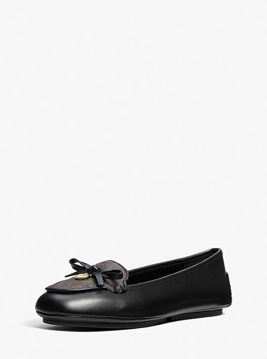 Wendy Leather and Signature Logo Moccasin michael kors wendy leather and signature logo moccasin