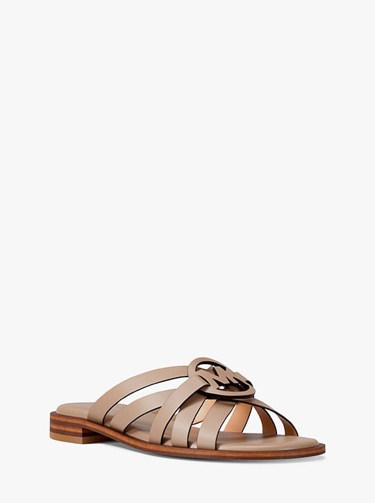 Erika Leather Slide Sandal michael kors erika leather slide sandal