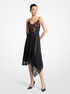 Lace Trim Satin Charmeuse Asymmetric Slip Dress michael kors lace trim satin charmeuse asymmetric slip dress