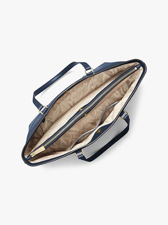 Temple Large Pebbled Leather Tote Bag michael kors temple large pebbled leather tote bag