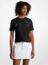 Sequined Logo Cotton T-Shirt michael kors sequined logo cotton t shirt