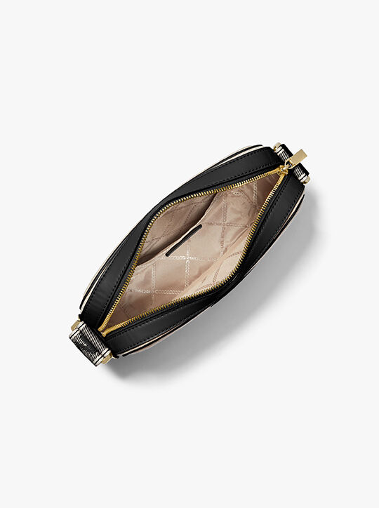 Maeve Large Canvas and Smooth Crossbody Bag michael kors maeve large canvas and smooth crossbody bag