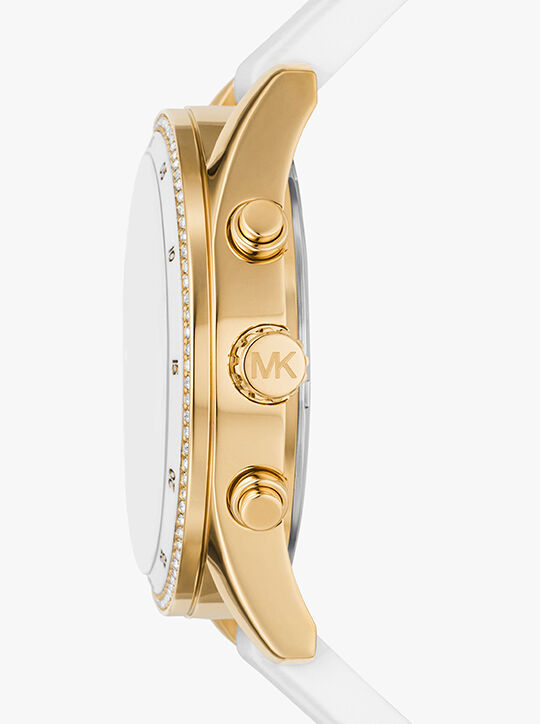 michael kors oversized hadyn pav  gold tone watch