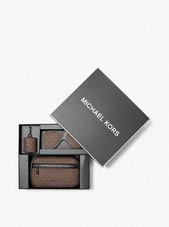 طقم هدية للسفر بشعار الماركة 3 في 1 michael kors طقم هدية للسفر بشعار الماركة 3 في 1