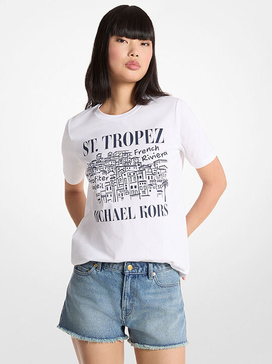 michael kors st  tropez cotton t shirt