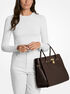 Hamilton Moderne Large Leather Satchel michael kors hamilton moderne large leather satchel