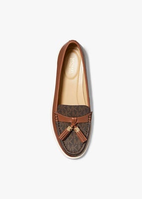 michael kors kiernan leather and signature logo loafer
