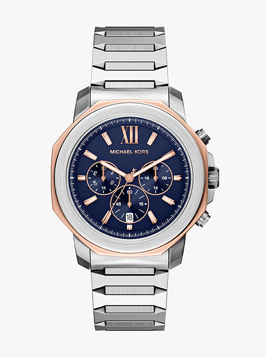 michael kors prescott chronograph stainless steel watch