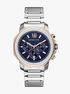 michael kors prescott chronograph stainless steel watch