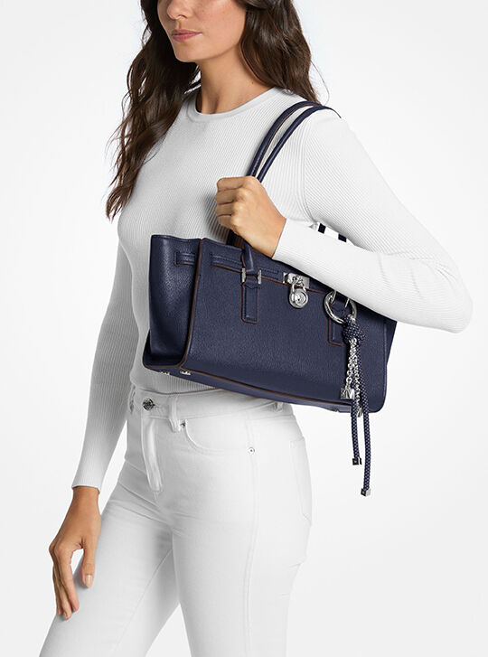 Hamilton Moderne Small Leather Satchel, MIDNIGHT | Michael Kors KWT