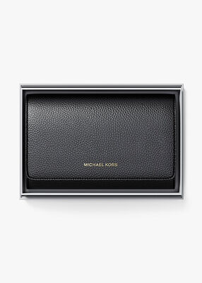 michael kors محفظة جيت سيت كبيرة من الجلد المحبب