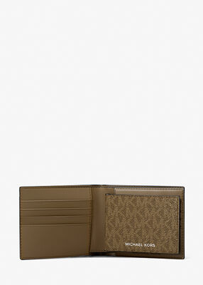michael kors harrison logo billfold wallet with passcase