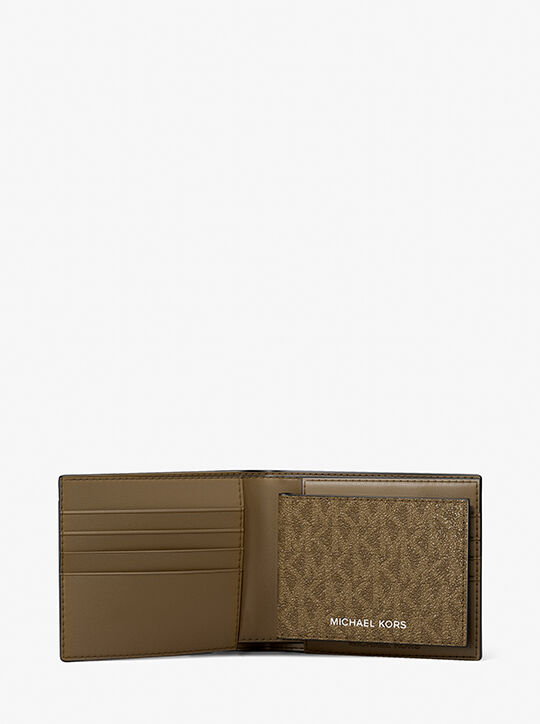 Harrison Logo Billfold Wallet With Passcase michael kors harrison logo billfold wallet with passcase