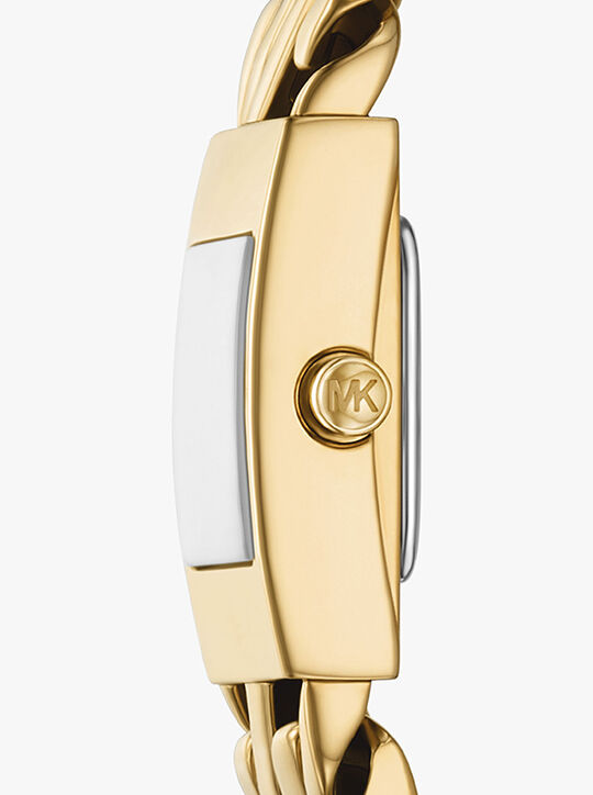 michael kors mini darrington gold tone chain link watch