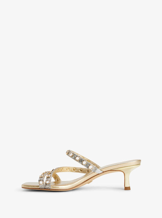 michael kors صندل سيليا شبكي بسلسلة لامعة ومزخرف