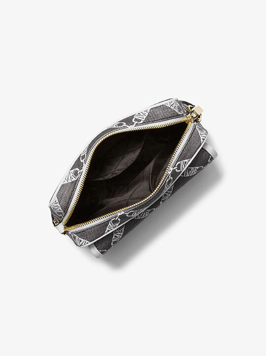 michael kors حقيبة باركر متوسطة الحجم من قماش الجاكار بشعار الماركة