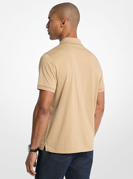 michael kors signature logo cotton jersey polo shirt