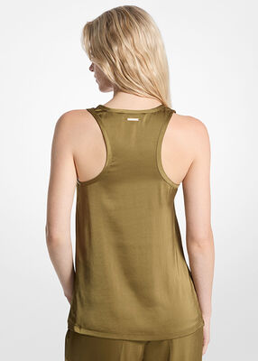 michael kors satin racerback tank top