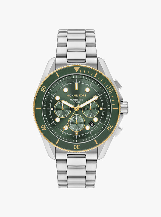 michael kors oversized maritime two tone watch