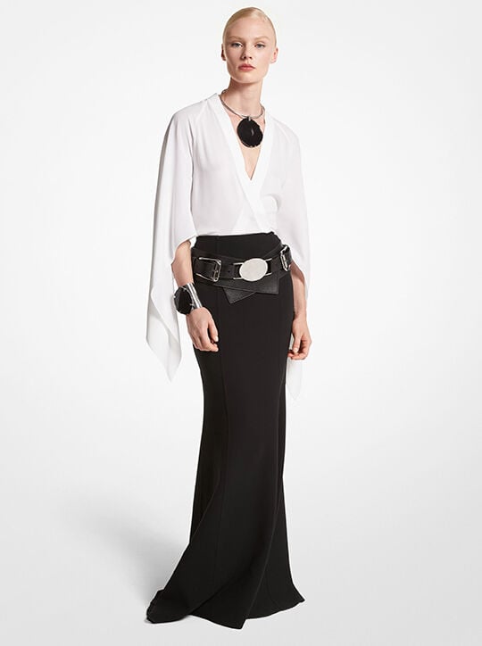 Double Faced Stretch Wool Fishtail Skirt michael kors double faced stretch wool fishtail skirt