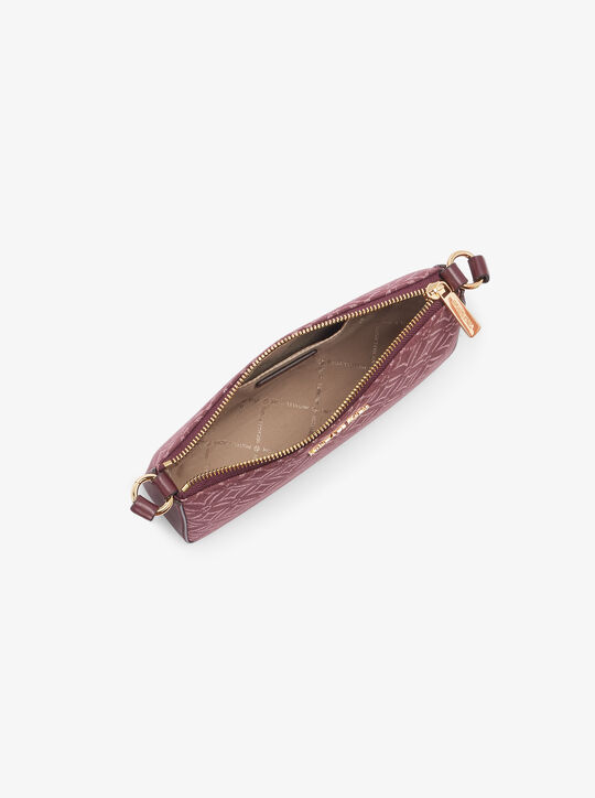 michael kors jet set travel logo jacquard crossbody with tech attach  small