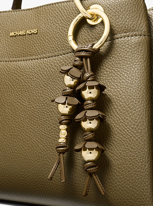 michael kors embellished floral bag charm
