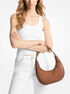 Preston Small Suede Crescent Shoulder Bag michael kors preston small suede crescent shoulder bag