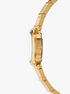 michael kors billie three hand gold tone stainless steel watch