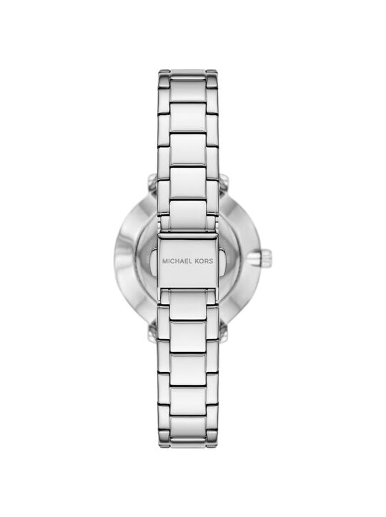 michael kors mini pyper pav  silver tone watch and jewelry gift set