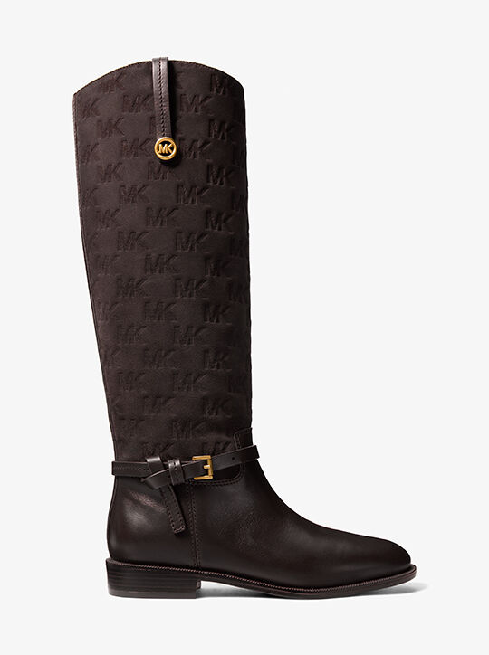Beverly Quited Suede and Leather Riding Boot michael kors beverly quited suede and leather riding boot