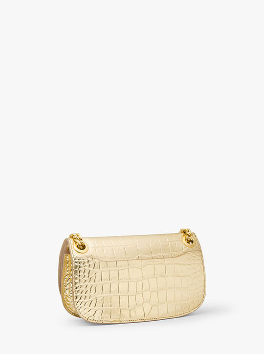 Christie Mini Metallic Crocodile Embossed Leather Envelope Bag michael kors christie mini metallic crocodile embossed leather envelope bag