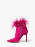 Whitby Feather Trim Suede Ankle Boot michael kors whitby feather trim suede ankle boot