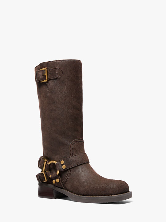 michael kors crosby suede moto boot