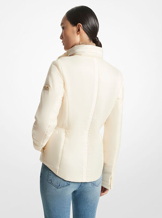 Recycled Satin Ciré Cropped Puffer Jacket michael kors recycled satin cir cropped puffer jacket