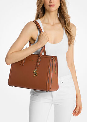michael kors laila medium leather tote bag