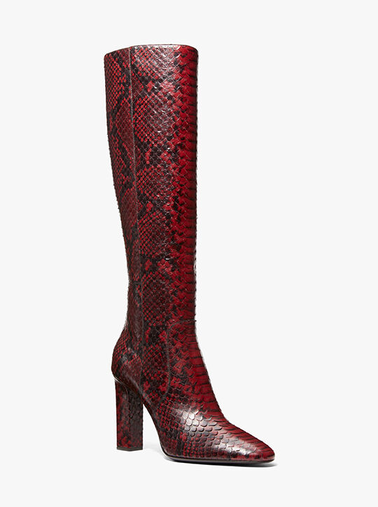 Carly Python Embossed Leather Boot michael kors carly python embossed leather boot