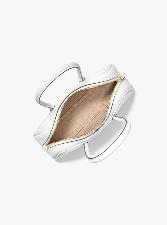 Lulu Small Pebbled Leather Satchel, OPTIC WHITE | Michael Kors KWT