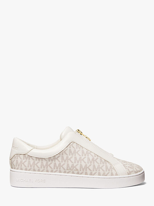 michael kors keaton signature logo zip up sneaker
