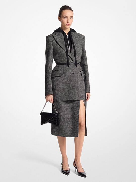 Jaspé Tweed Carved Blazer michael kors jasp tweed carved blazer